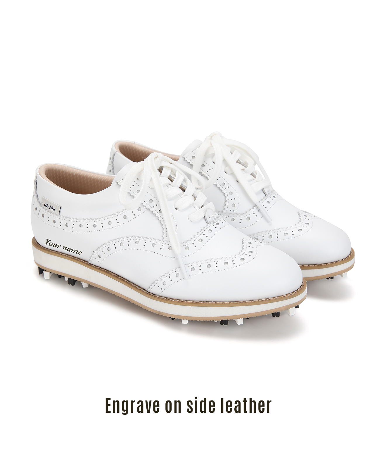 [Warehouse Sale] Giclee No.21 Premium Leather Golf Shoes - Gold