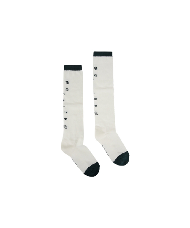 [Pre-Order] Logo Point Knee Socks - Off/White
