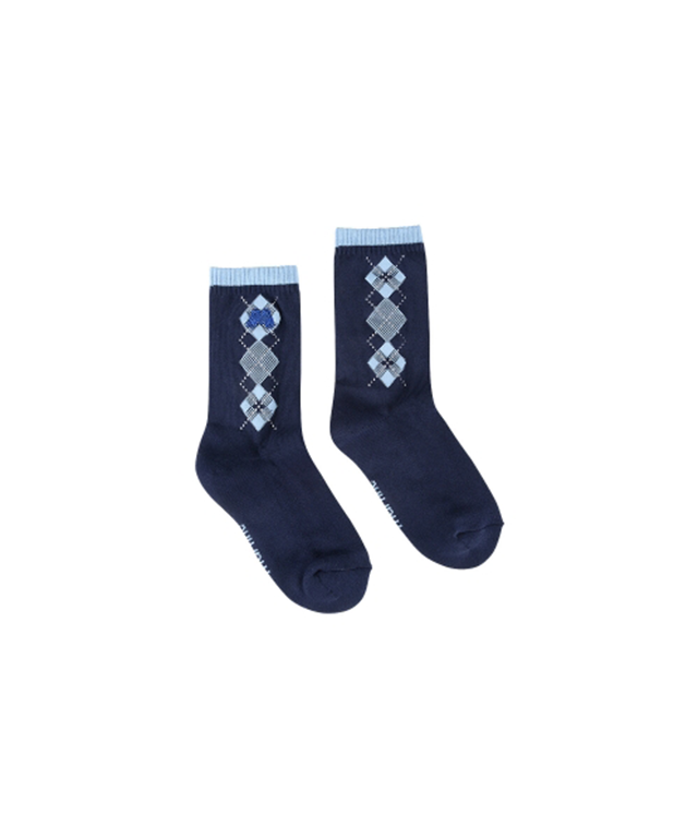 [Pre-Order] Argyle Color Middle Socks - 4 Colors