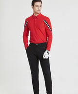 Arte four-sleeve collared T-shirt - Red