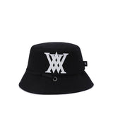 Unisex Big Logo Applique Bucket Hat -  Black