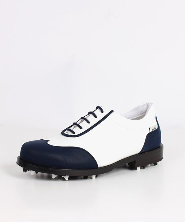 Giclee Women's Under Score Premium Leather Golf Shoes - Navy