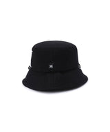 Unisex Big Logo Applique Bucket Hat -  Black