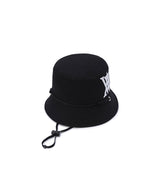 Unisex Big Logo Applique Bucket Hat -  Black