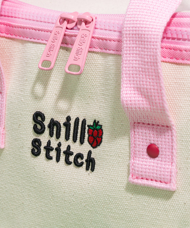 SNILLO STITCH Canvas Picnic Cooler Bag Raspberry - Pink
