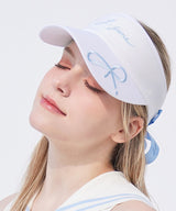 J.Jane Logo Ribbon Suncap - White