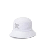 ANEW Monogram Round Taping Bucket Hat - White