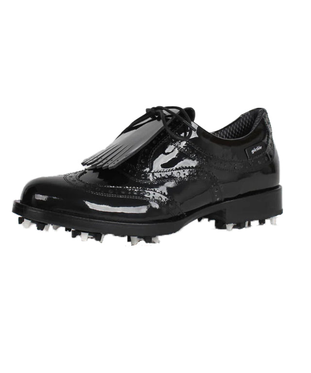 Giclee Unisex Classy Patent Premium Leather Golf Shoes - Black