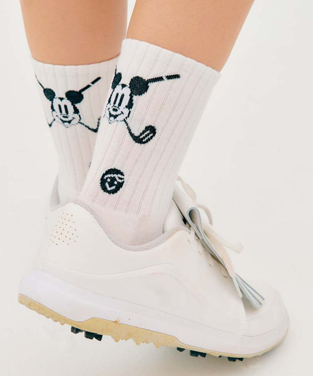 PIV'VEE Mickey Cross Golf Socks - Cloud  White