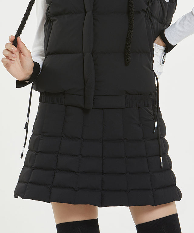 Etted Quilted Goosedown Skirt - Black