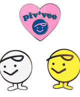 PIV'VEE Caddi'vee & Heart Ball Marker Clip Set - Multi