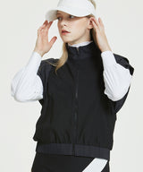 Kelly Ruffle Open Vest - Black