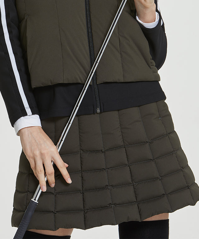 Etted Quilted Goosedown Skirt - Khaki