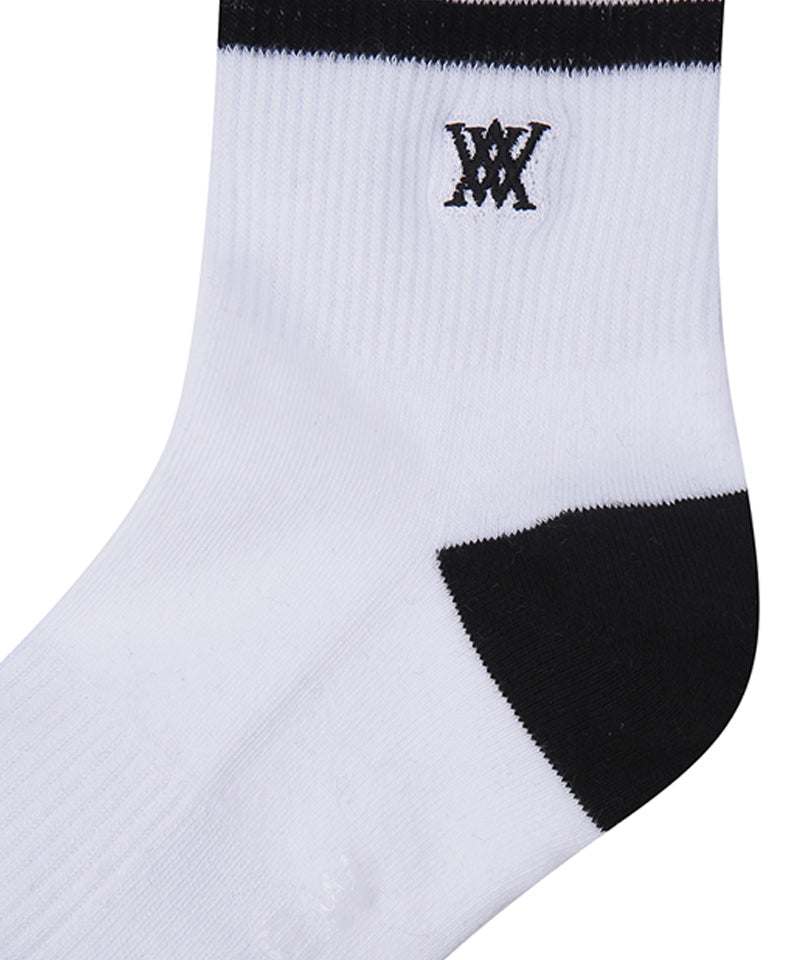 Women's Double Block Socks - White