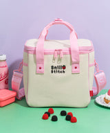 SNILLO STITCH Canvas Picnic Cooler Bag Raspberry - Pink