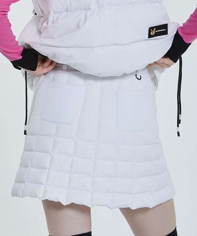 Etted Quilted Goosedown Skirt - White