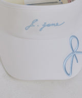 J.Jane Logo Ribbon Suncap - White