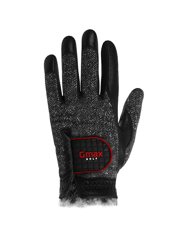 Gmax Sheep Skin Winter Golf Gloves For Men - Black