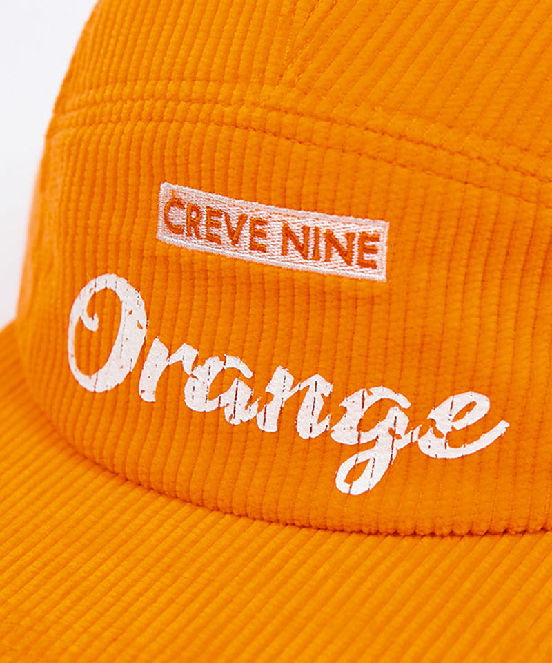CREVE NINE: Corduroy Camp Cap - Orange