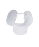 Women's Real Fur Snow Winter Visor - Off White