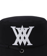 Unisex Big Logo Applique Bucket Hat -  Black