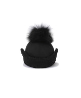 Women's Curly Ball Cap - Black