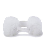 Women's Real Fur Snow Winter Visor - Off White