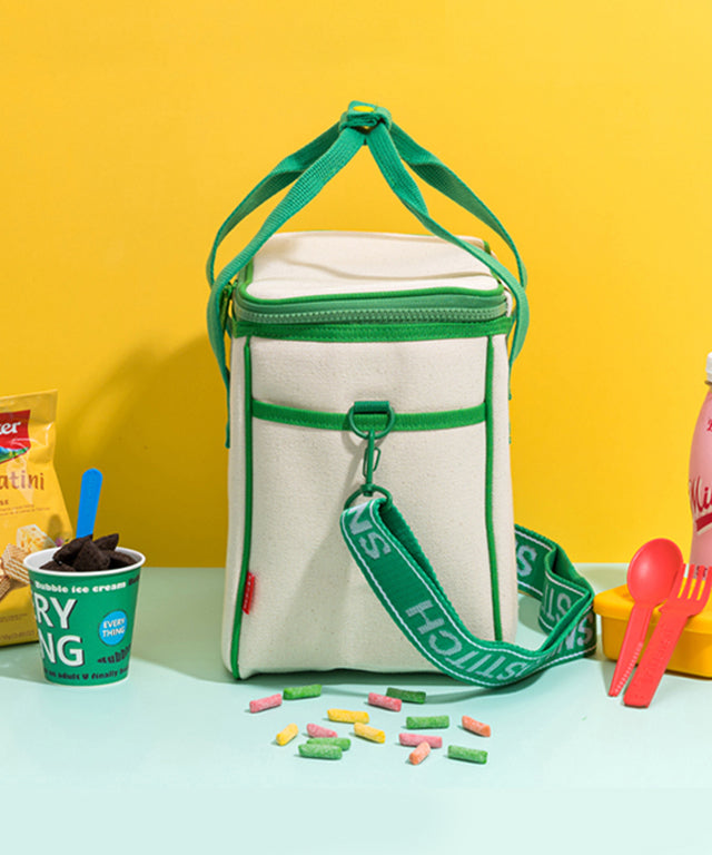 SNILLO STITCH Canvas Picnic Cooler Bag Avocado - Green