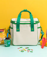 SNILLO STITCH Canvas Picnic Cooler Bag Avocado - Green