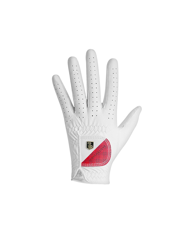 Scotch Two Hands Glove Natural Sheepskin Golf Gloves for Women - White
