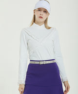 Clara Frill Turtleneck Top- White