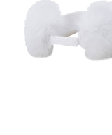 Women's Real Fur Snow Winter Visor - Off White