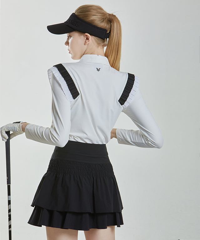 Anna Smock Pleated Skirt - Black