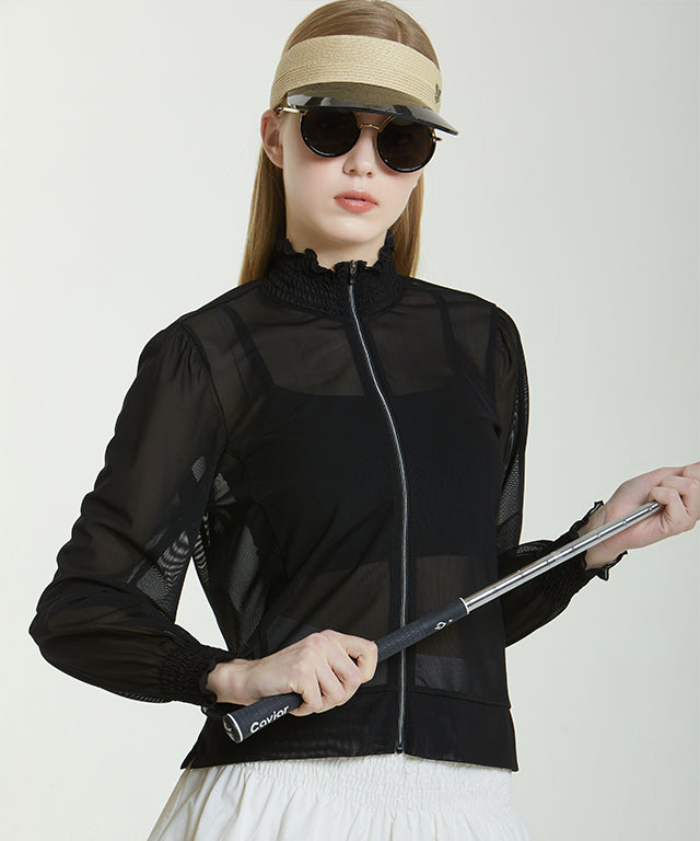 Connelly See-through Zip-up - Black