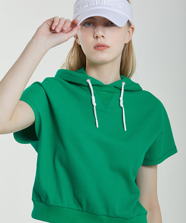 Foret Crop Hooded Vest - Green