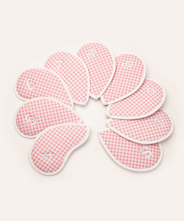 Gingham Check Iron Cover Set Pink