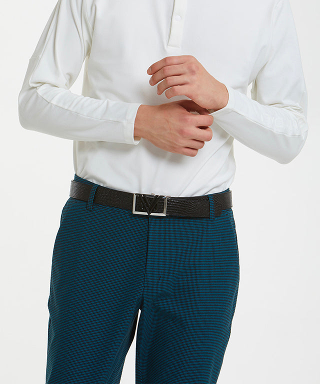 Mini Checker Casual Pants-Turq