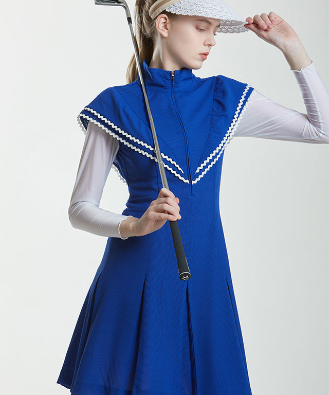 Pushke Shoulder Dress - C/Blue
