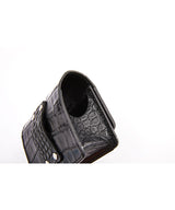 Monster G Italian Crocodile Texture Genuine Leather Golf Rangefinder Case Black