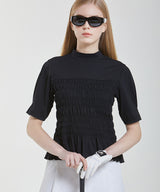 Smocked Icing Half Neck - Black