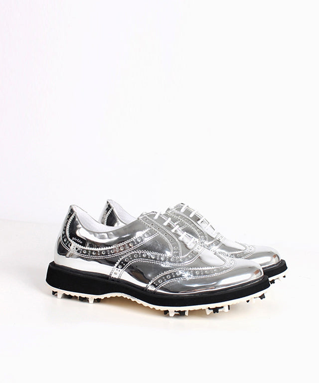 Giclee Unisex No.21 Premium Leather Golf Shoes - Silver