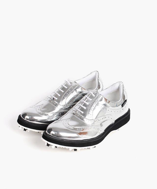 Giclee Unisex No.21 Premium Leather Golf Shoes - Silver