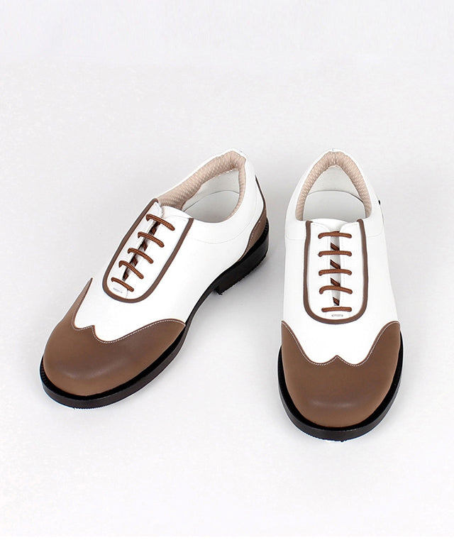 Giclee Women's Under Score Premium Leather Golf Shoes - Brown