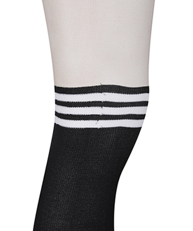 Women Triple Logo Color Block Stockings - Black