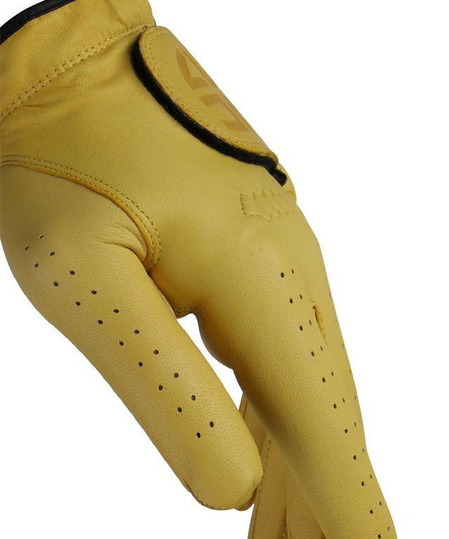 HENRY STUART Skin Fit Natural Sheepskin Color Golf Gloves - Yellow