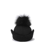 Women's Curly Ball Cap - Black