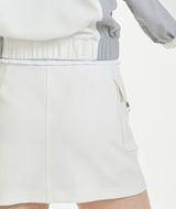Grained Cargo Pocket Banding Skirt - White