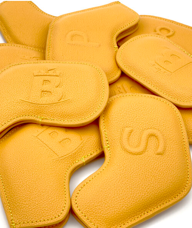 Baron Signature Iron Headcover made by Finest Calf Leather - Yellow