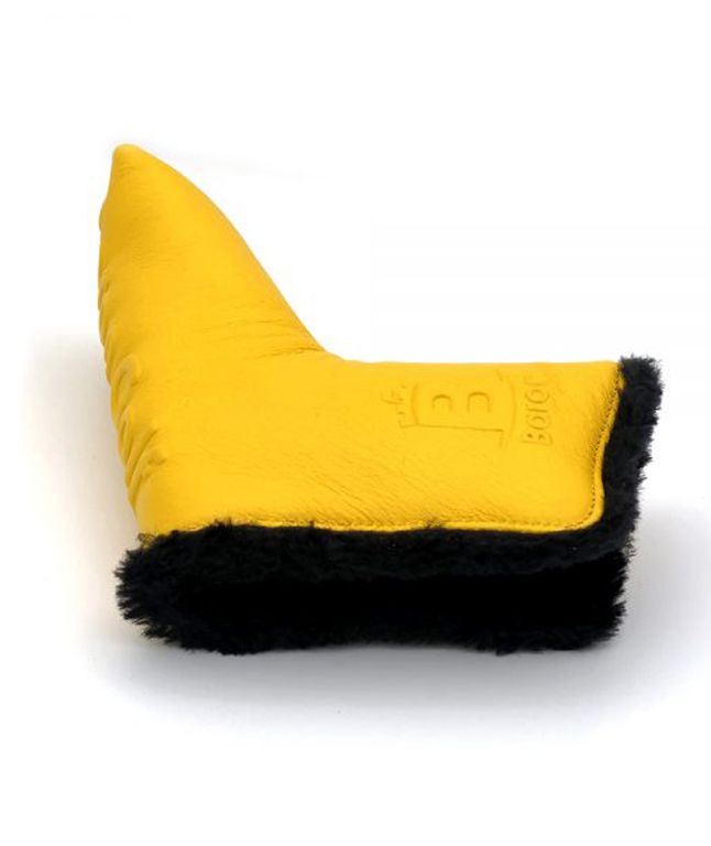 Baron Golf Leather Blade Putter Cover made by Finest Calf Leather - Yellow
