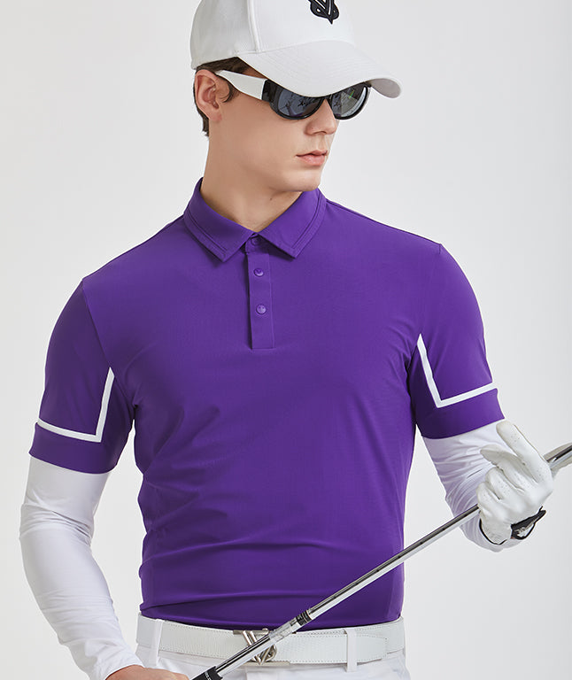 [Warehouse Sale] Mondry Line Sleeve T-shirt - Purple M